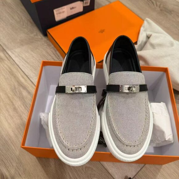 NIB Authentic Hermès Kelly Buckle Loafers - Panda Edition - Picture 1 of 3